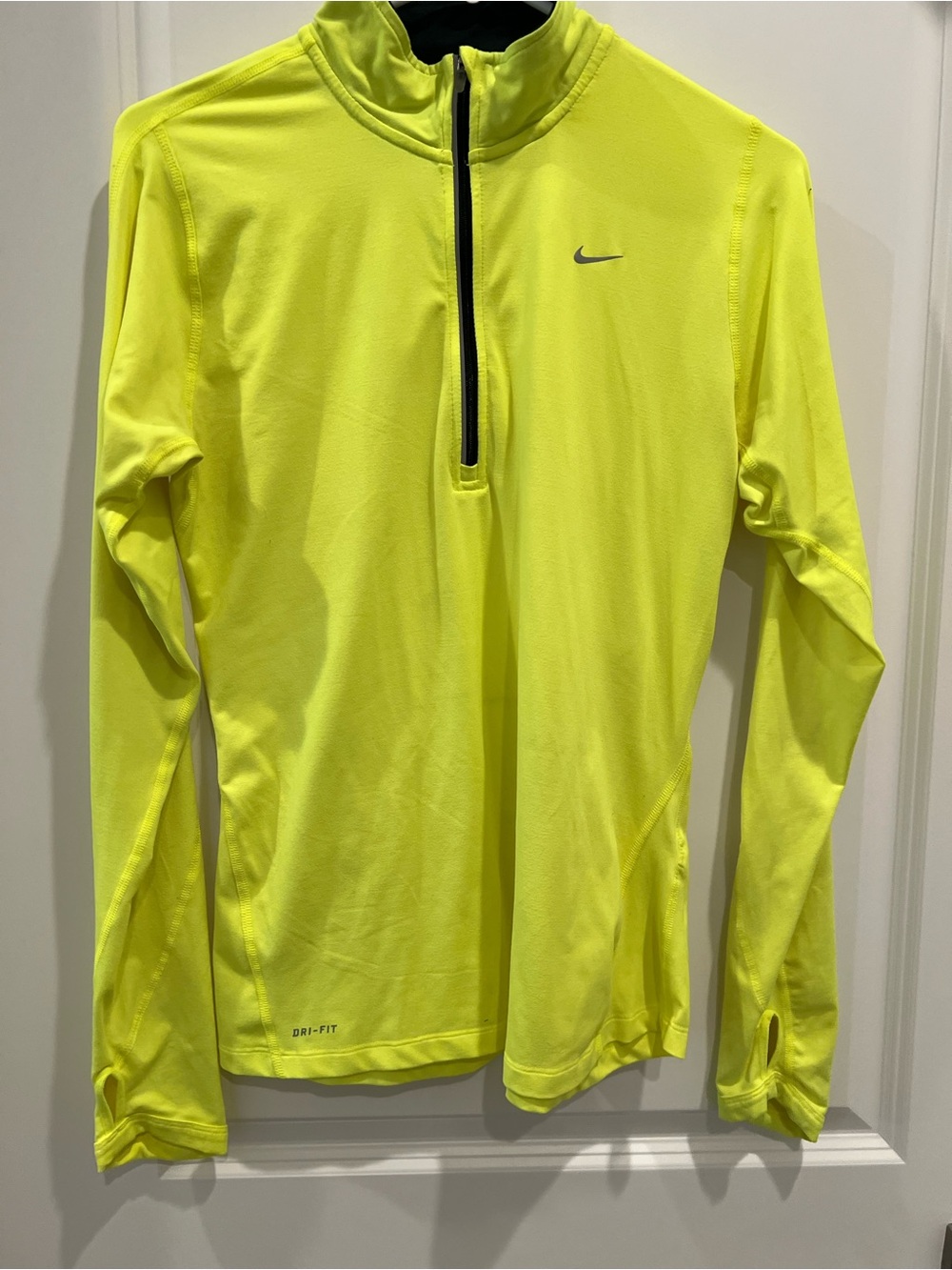 Nike Neon Yellow Dri-FIT Quarter-Zip Performance Jacket